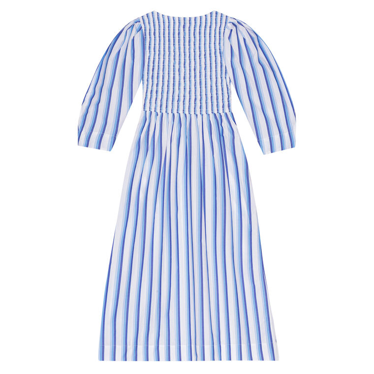 Striped Cotton Smock Midi Dress image number null