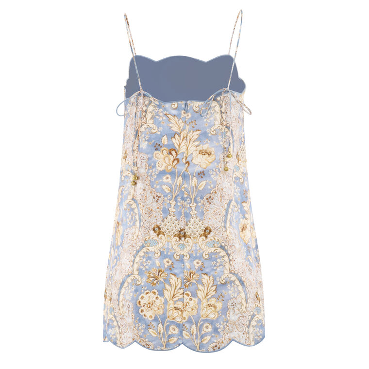 Daylight Sleeveless Scalloped Linen Mini Dress image number null