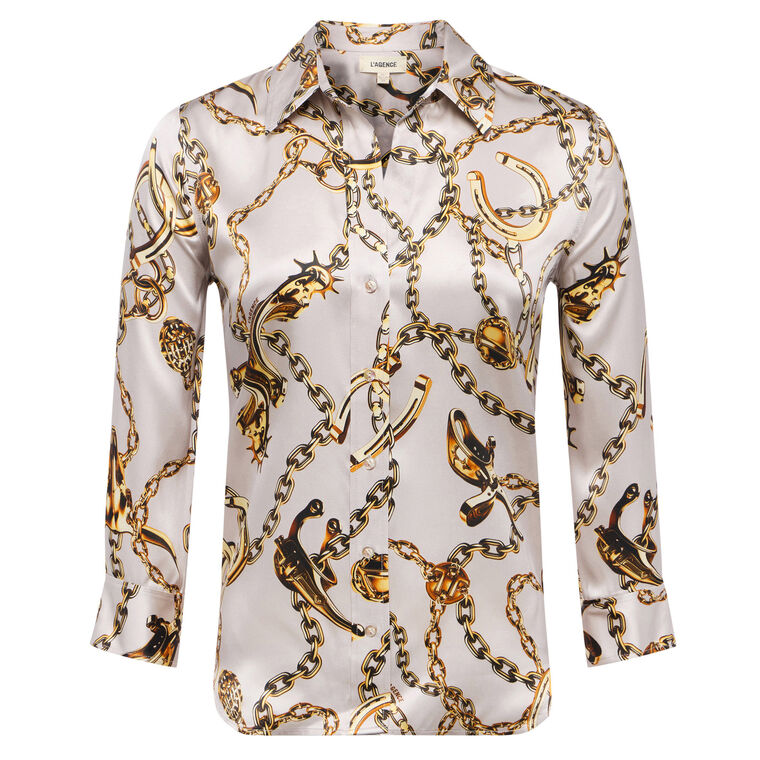 Dani 3/4 Sleeve Silk Blouse image number null