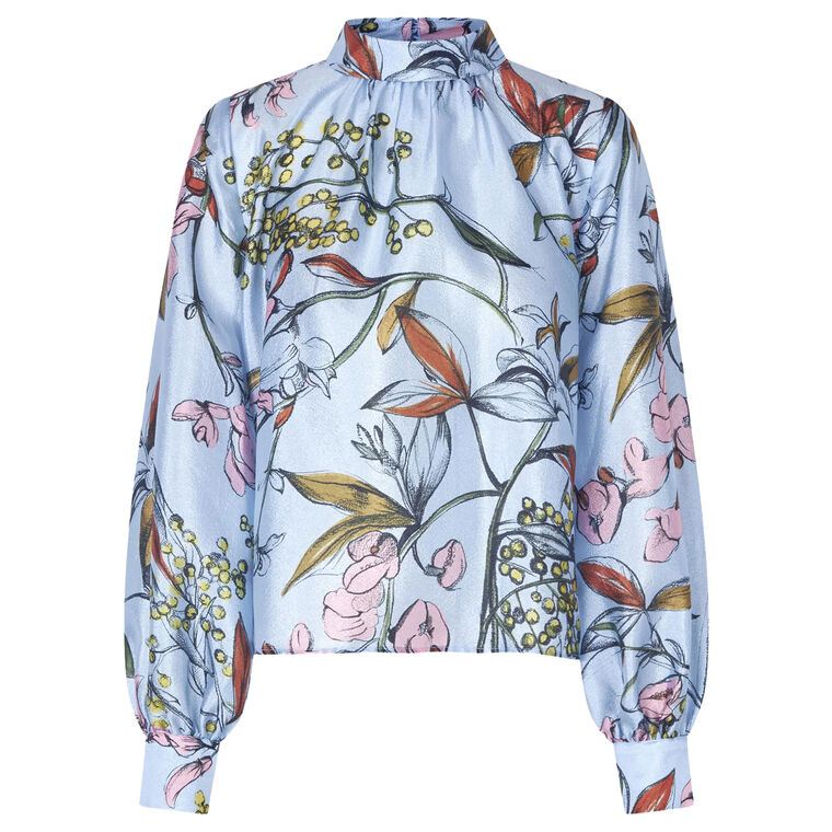 Gathered Long Sleeve Turtleneck Top image number null