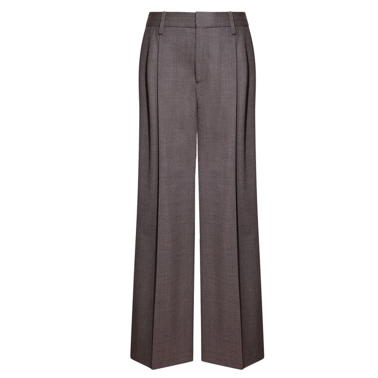 Roxana Low Rise Pleated Straight-Leg Trouser image number null