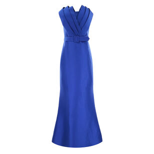 Strapless Origami Belted Gown