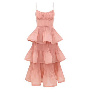 Sleeveless Pleated Tiered Midi Dress