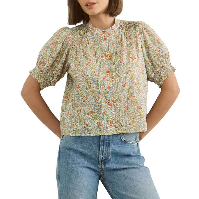 Hartley Short Sleeve Button Front Top image number null