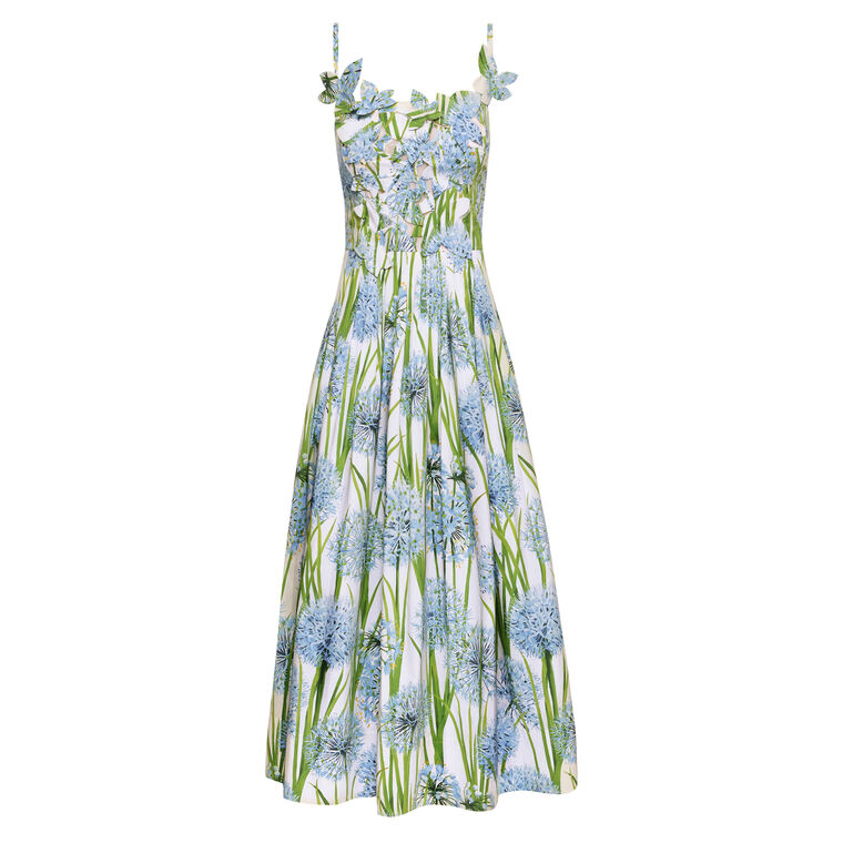 Allium Embroidered Cotton Poplin Dress image number null