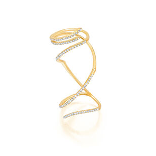 Gold and Diamond Mega Swirl Ring