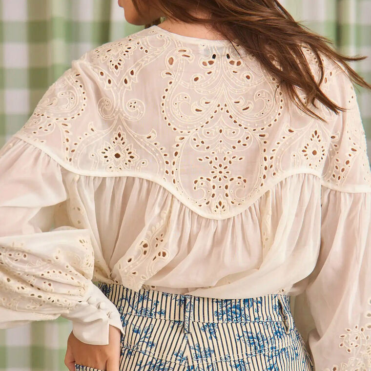 Naya Long Sleeve Eyelet Top image number null