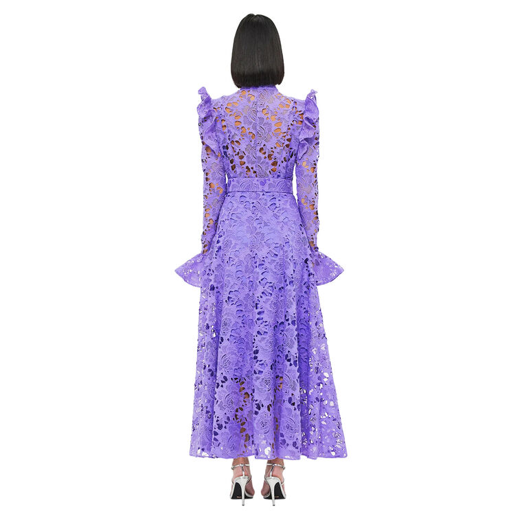 Aliyah Lace Butterfly Sleeve Midi Dress image number null
