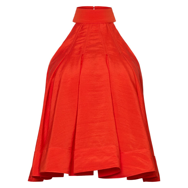 Jagger Sleeveless Halterneck Pleated Top image number null
