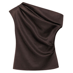 Vivia Draped Taffeta Short Sleeve Top