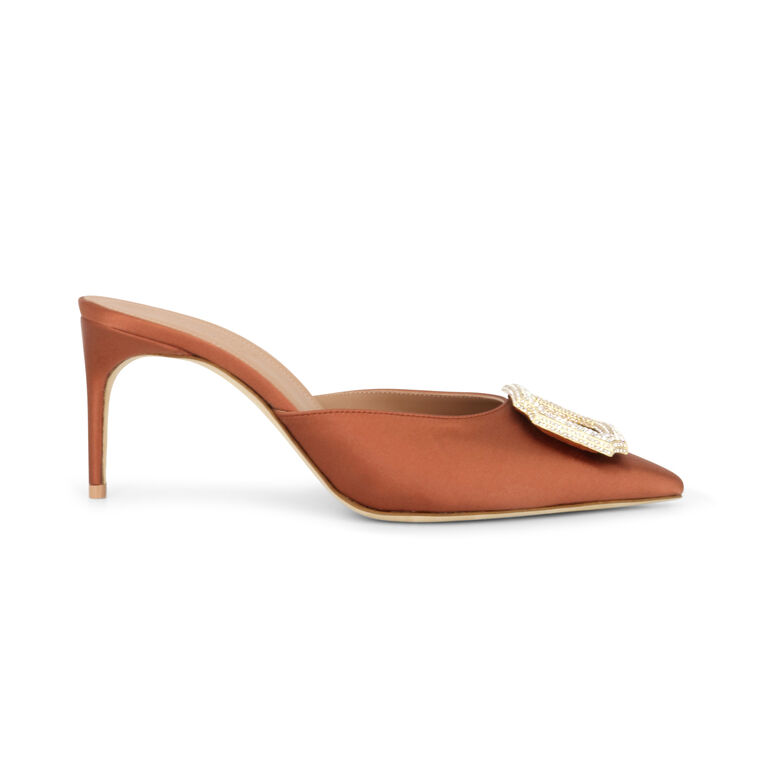 Mona 70mm Satin Pointed Toe Mule image number null