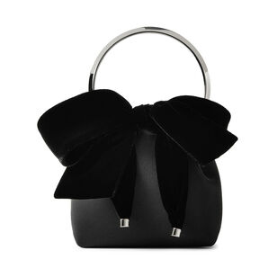 Bon Bon Satin Bucket Bag with Velvet Bow