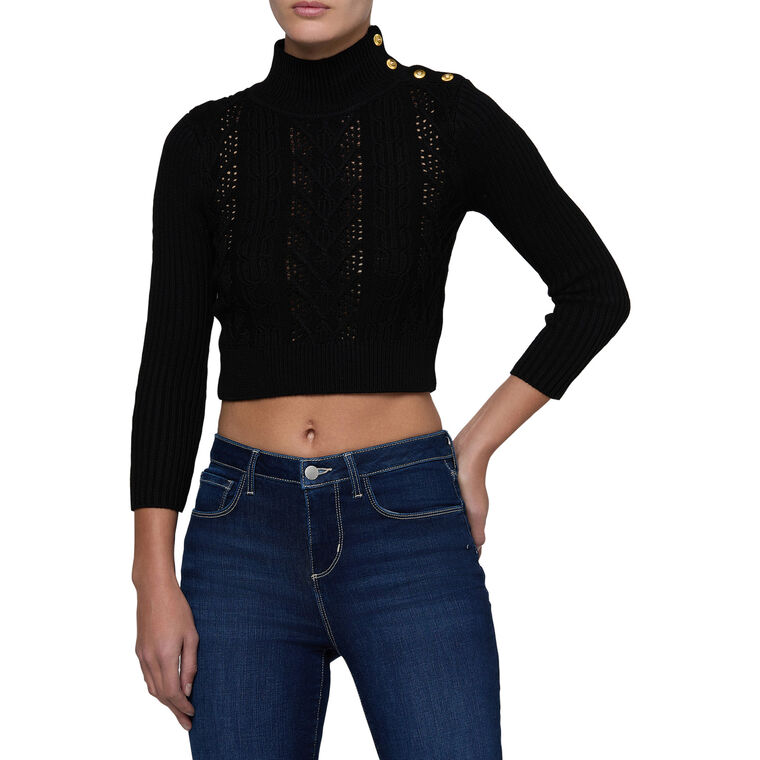 Kamdyn Cable Knit Mock Neck Sweater image number null