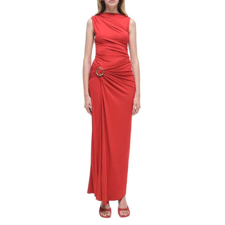 Blaine Sleeveless Gathered Jersey Gown image number null