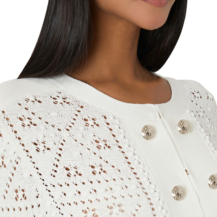 Bubble Pointelle Knit Jacket image number null