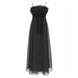 Frill Pleated Midi Dress