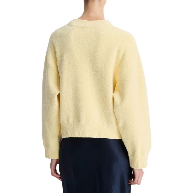 Structured Cotton-Blend Boucle Crew Neck Sweater image number null
