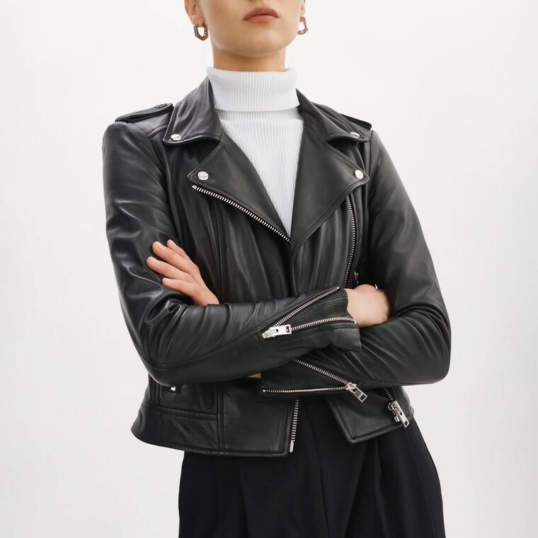 Donna Iconic Leather Biker Jacket image number null