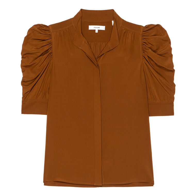 The Gillian Silk Button-Up Top image number null