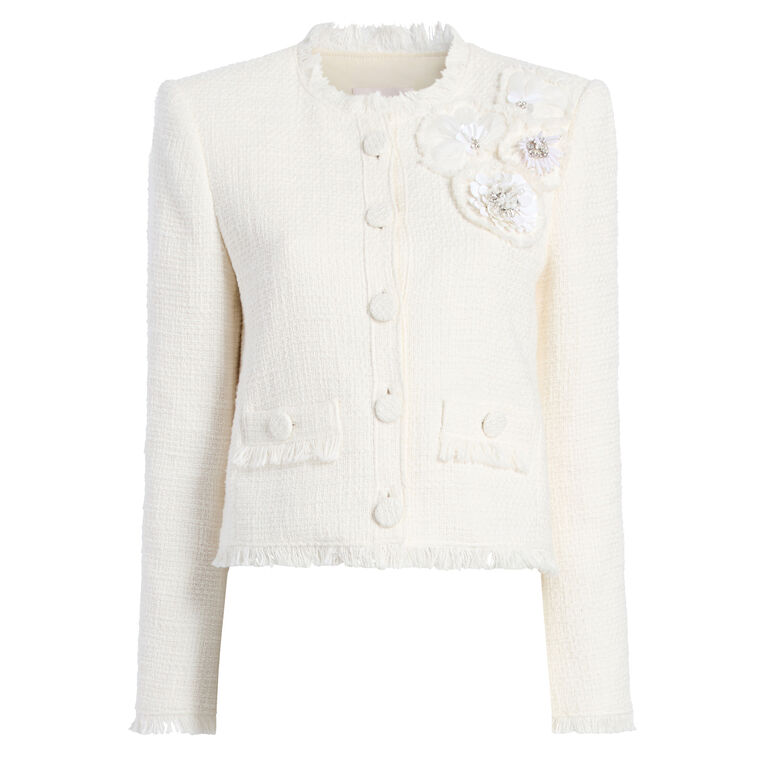 Christie Crunchy Flower Cropped Jacket image number null