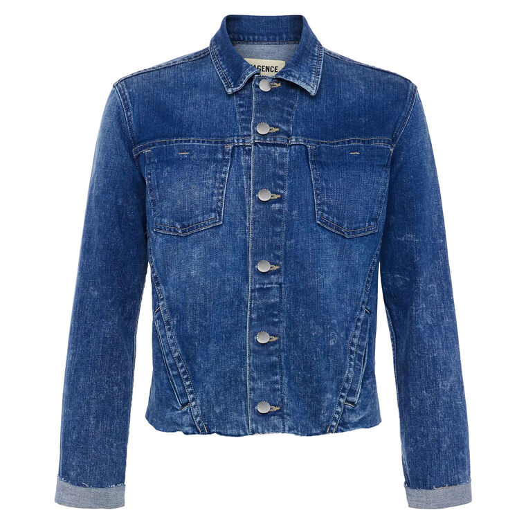 Janelle Slim Raw Hem Jean Jacket image number null