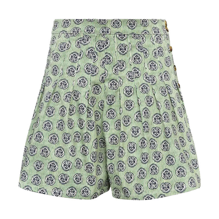 Willa Pleated Patterned Shorts image number null