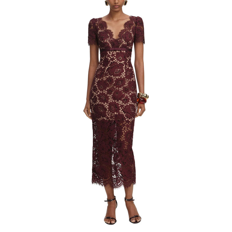 Floral Lace Midi Dress image number null