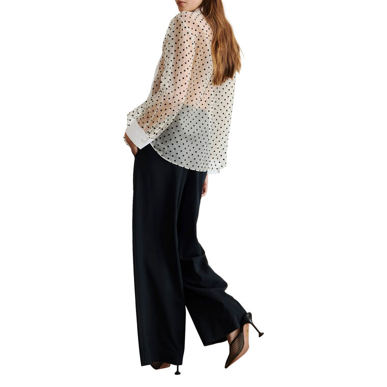 Arielle Long Sleeve Sheer Organdy Top With Cotton Poplin Bib image number null