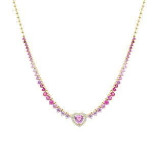 Eros Ombre Pink Sapphire and Diamond Necklace