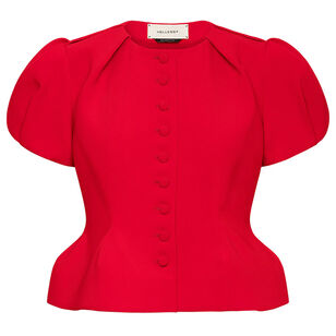 Nelly Short Puff Sleeve Peplum Jacket