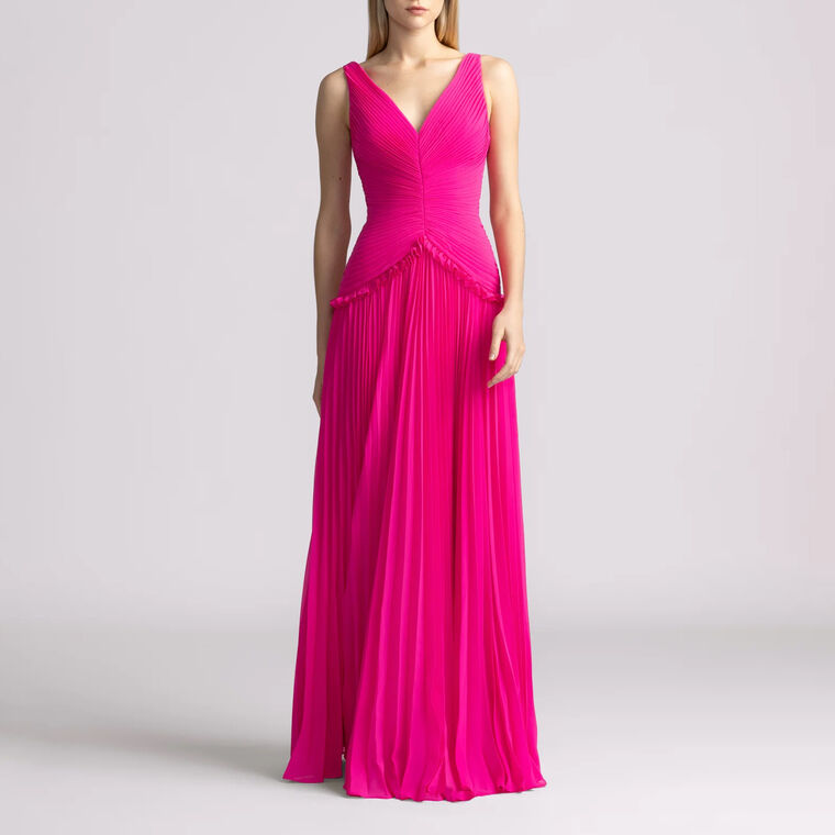V-Neck Chiffon Gown image number null