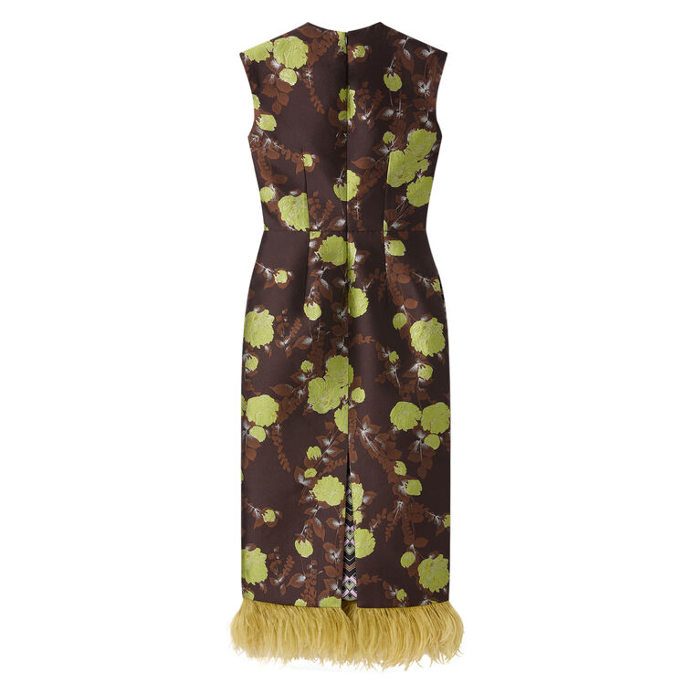 Sleek Dress With Feathers image number null