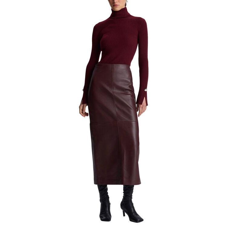 Marta Leather Midi Skirt image number null