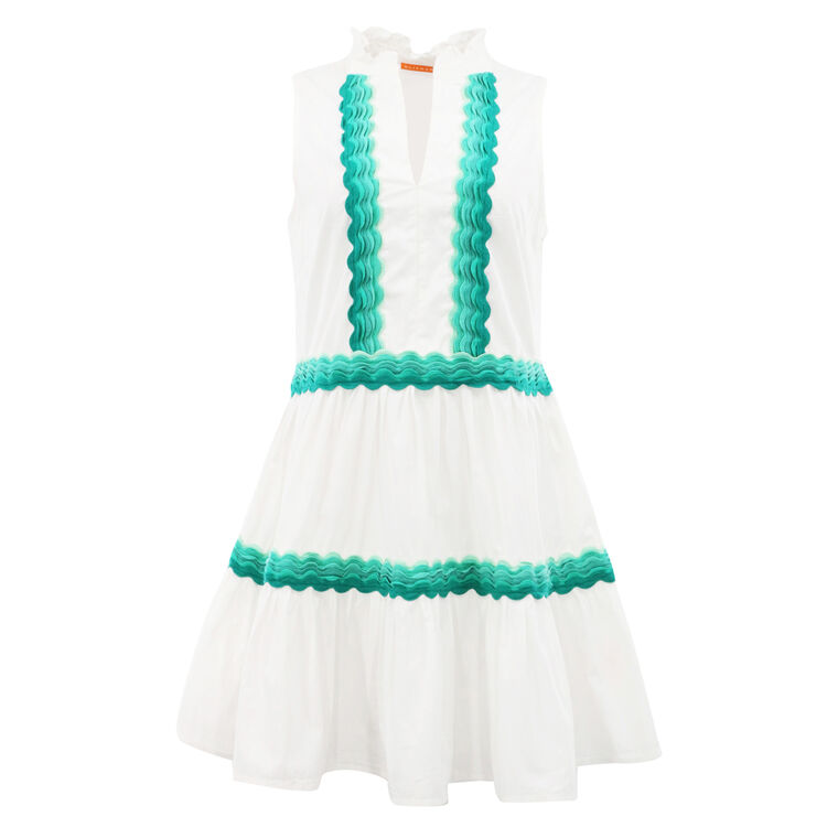 Yoke Sleeveless Tiered Mini Dress image number null