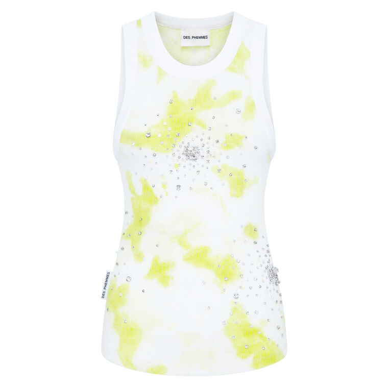 Tie Dye Splash Embroidery Tank image number null