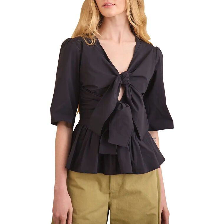 Jolie Tie Front Short Sleeve Top image number null