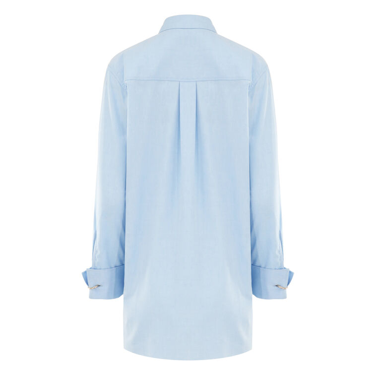 Oversized Oxford Shirt With Sequins image number null