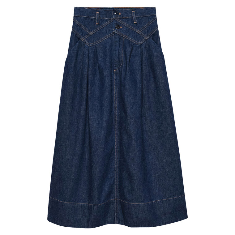 The Field Denim Midi Skirt image number null