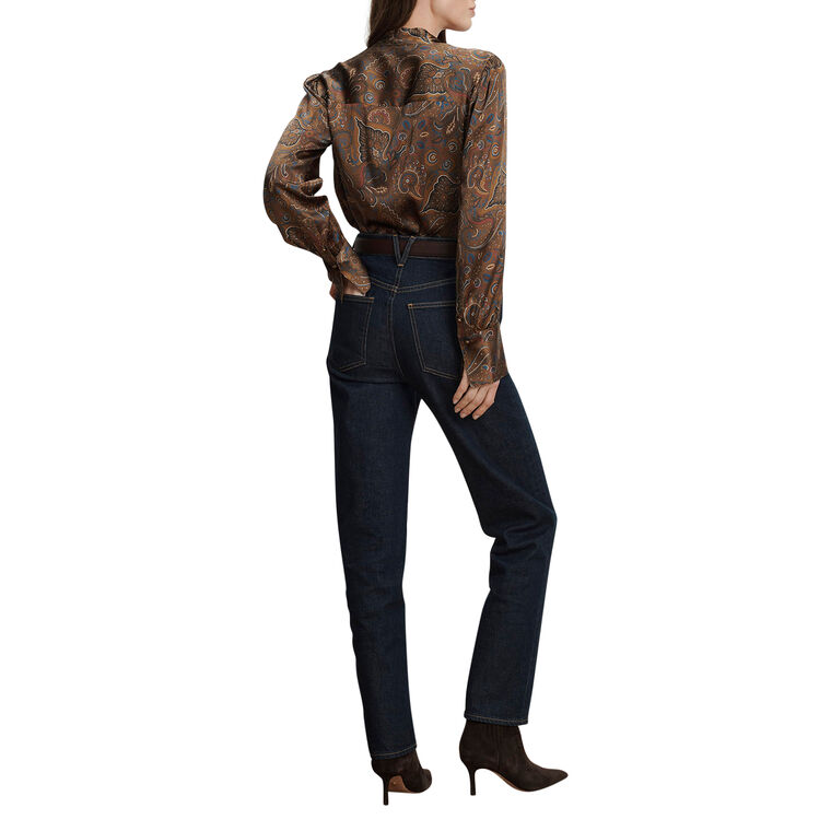 Francine Long Sleeve Tie-Neck Blouse image number null