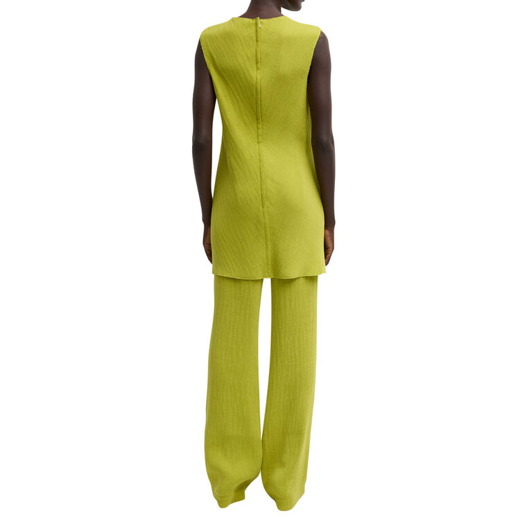 Viscose Plisse Sleeveless Bias Short Tunic Dress image number null