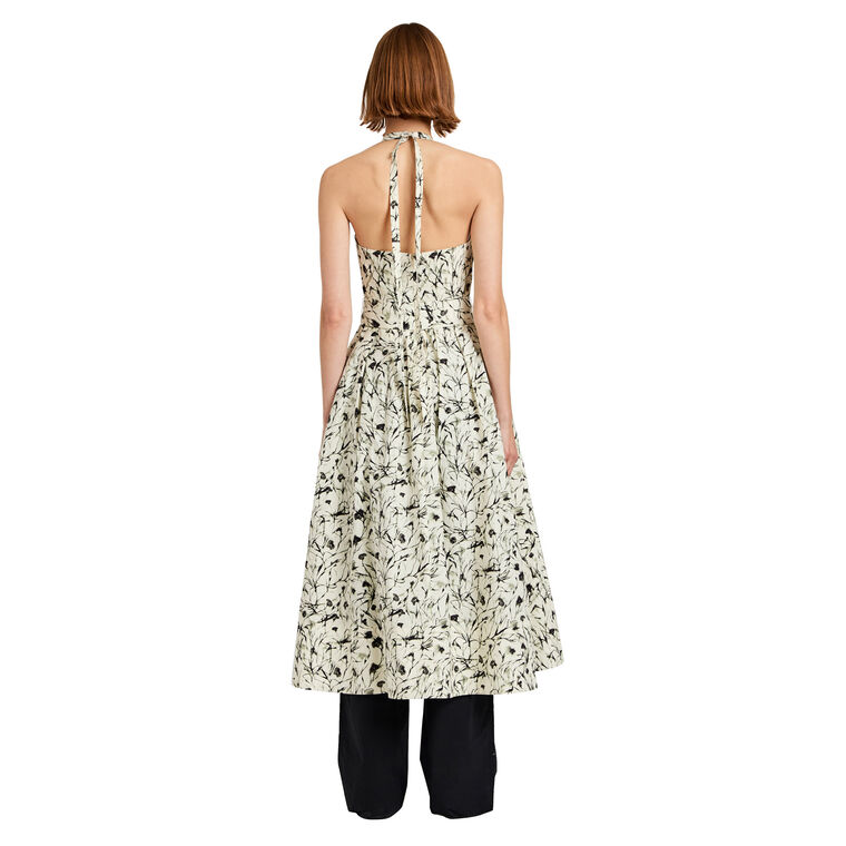 Ellison Halterneck Midi Dress In Printed Poplin image number null