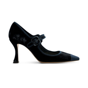 Jada 85mm Velvet Pointed Toe Mary Jane Pump