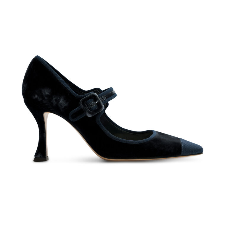 Jada 85mm Velvet Pointed Toe Mary Jane Pump image number null