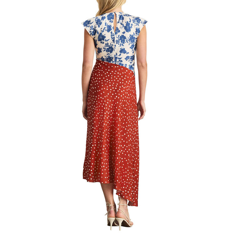 Violeta Short Sleeve Bias Cut Midi Dress image number null