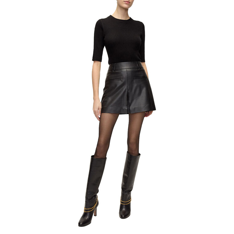 Pavaline Vegan Leather Mini Skirt image number null