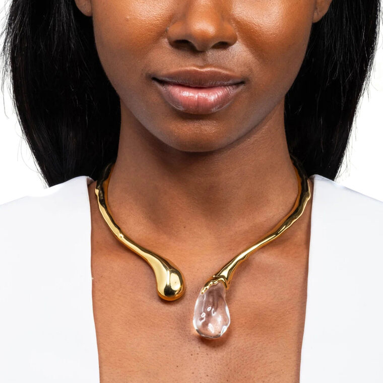 Liquid Lucite Sprout Collar Necklace image number null