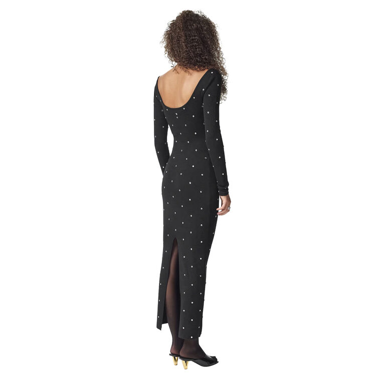 Cielo Stellato Wool Knit Scoop Neck Long Sleeve Dress image number null