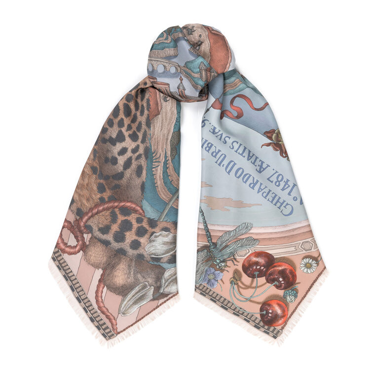 The Medici Cheetah Wool Silk Shawl image number null