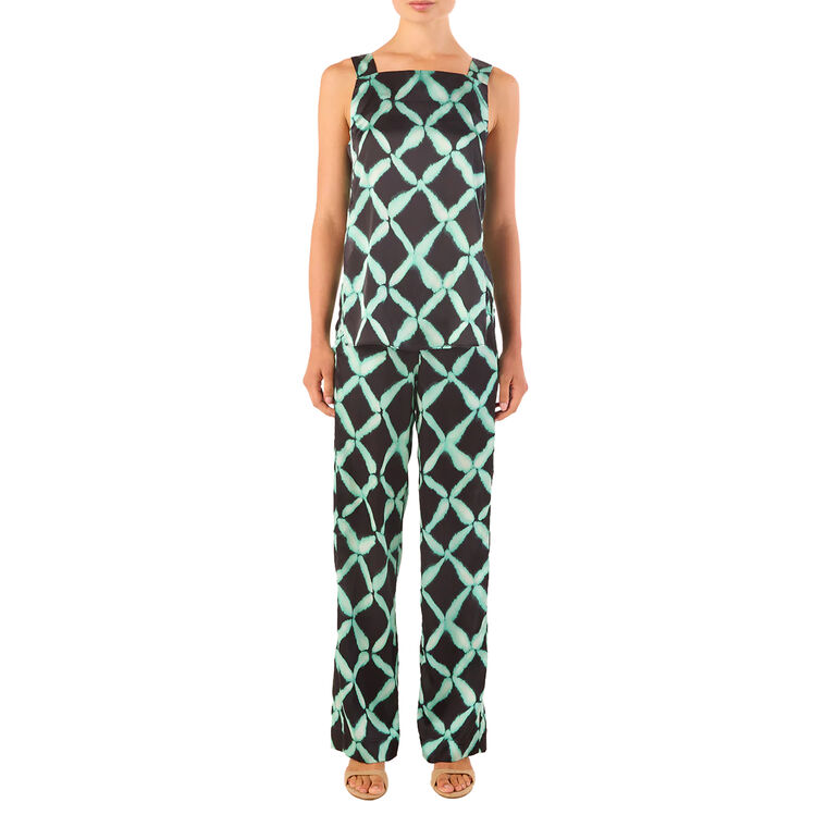 Rita High-Rise Straight-Leg Satin Pants image number null