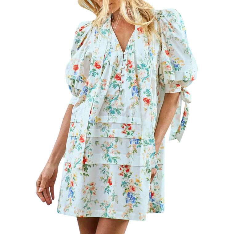 Paige Floral Puff Sleeve Mini Dress image number null